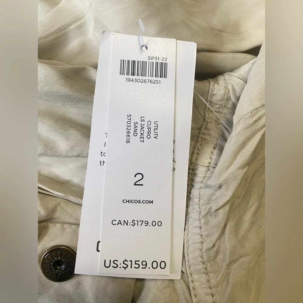 NWT Chico’s Utility Curpo LS Jacket - Picture 8 of 9